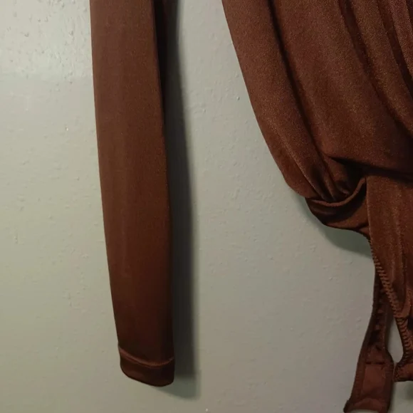 Free People Chocolate Brown Long Sleeve Bodysuit - Picture 12 of 16